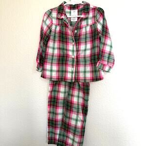 Gap + Pendleton Toddler Girls Pajamas Set 2T Plaid Pink Green White